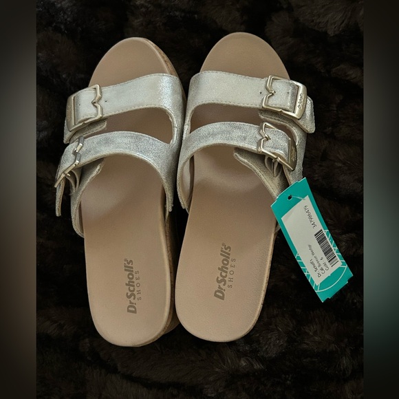 Dr. Scholl's Light Gold Wedge Sandals - Picture 5 of 6